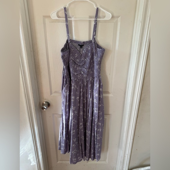 NWOT Torrid Purple Floral smocked midi Sundress - Picture 2 of 6